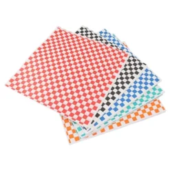 240 ark rutiga, torra, vaxade delikatesspapper, fettbeständiga matkorgsinlägg, delikatesspapper, vaxade pappersark för smörgåsar