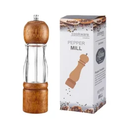 20,5 cm Retro Trä Manuell Justerbar Kvarn för Peppar, Salt, Kryddor - Kaffefärgad