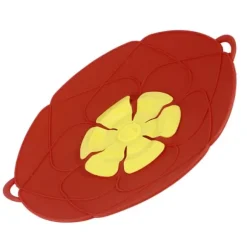 28 cm överfyllningsskyddande dammtät spillstopp silikon kastrulllock kök matlagningsverktyg röd