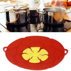 28 cm överfyllningsskyddande dammtät spillstopp silikon kastrulllock kök matlagningsverktyg röd