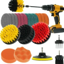 22 delars skurborstar / rengöringsborstar till skruvdragare & borrmaskin