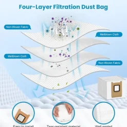 17 Delars Tillbehörssats Kompatibel med Eufy RoboVac E28 Omni/E25 Omni - Huvudborstar, Sidoborstar, Dammpåsar