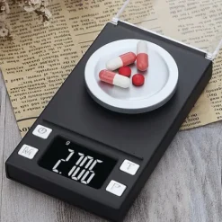 0,001 g hög precision bärbar mini LCD digital elektronisk våg för viktning av smycken, guldpiller 100 g/0,001 g