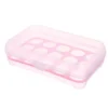 15 Grid Plast Ägg Förvaringslåda - Rosa