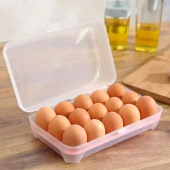 15 Grid Plast Ägg Förvaringslåda - Rosa