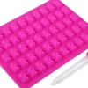50 hålrum Chokladbricka, Godisbricka, Ice DIY Craft Bear Silikontillverkningsbricka Silikon Köksverktyg för att göra godischoklad (rosa röd)