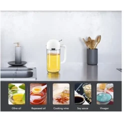 2 i 1 glasoljespruta olivolja dispenser Press typ dispenser för matlagning kök grill