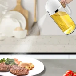 2 i 1 glasoljespruta olivolja dispenser Press typ dispenser för matlagning kök grill