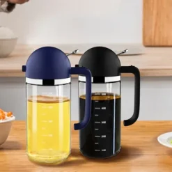 2 i 1 glasoljespruta olivolja dispenser Press typ dispenser för matlagning kök grill