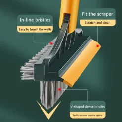 3 i 1 golvskurborste med långt handtag 120° roterande dusch golvskrubber Hushållsrengöringsborste för badrumskök