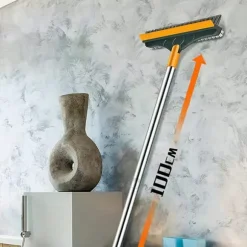 3 i 1 golvskurborste med långt handtag 120° roterande dusch golvskrubber Hushållsrengöringsborste för badrumskök