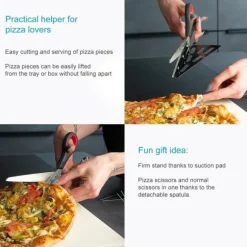 2 i 1 pizzasax Blad i rostfritt stål med lyft och mjukt handtag - 27,5 x 8 cm - Pizzaskärare Pizzaskärare för ren skärning av pizza Flammkuchen