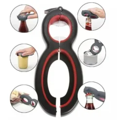 6 in 1 Burköppnare Öppnare för Burkar och Kapsyler