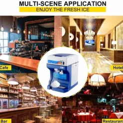 120 kg/h 250W kommersiell helautomatisk israkapparat med behållare, justerbar isfinhet, genomtänkta detaljer, lätt att använda