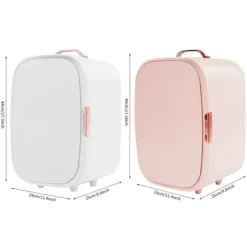 12 L mini sminkkyl, kosmetikkyl med kyl- och värmefunktion, för hem och bil, elfenbensfärgad