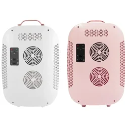 12 L mini sminkkyl, kosmetikkyl med kyl- och värmefunktion, för hem och bil, elfenbensfärgad