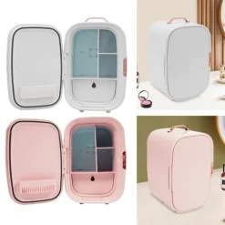 12 L mini sminkkyl, kosmetikkyl med kyl- och värmefunktion, för hem och bil, elfenbensfärgad