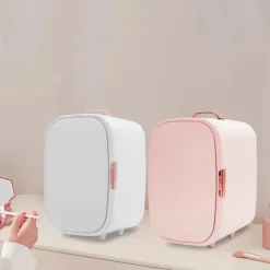 12 L mini sminkkyl, kosmetikkyl med kyl- och värmefunktion, för hem och bil, elfenbensfärgad