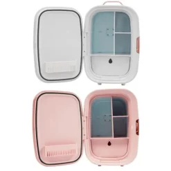 12 L mini sminkkyl, kosmetikkyl med kyl- och värmefunktion, för hem och bil, elfenbensfärgad