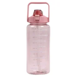 2 liters motivationsflaska med schema - Rosa