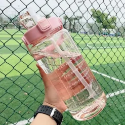 2 liters motivationsflaska med schema - Rosa