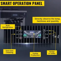 20-28 L/timme kommersiell mjukglassmaskin med dubbla 6-liters trattar och smart LCD-panel, 3 smaker, lätt att flytta