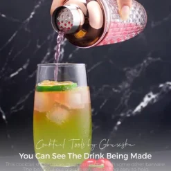 385 ml Cocktail Shaker vävd textur glas + lock i rostfritt stål Cup