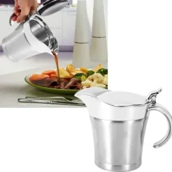 750 ml Gravy Boat 304 rostfri såskanna dubbelväggig biffsåsgryta med lock