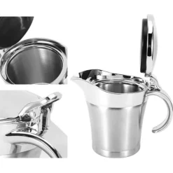 750 ml Gravy Boat 304 rostfri såskanna dubbelväggig biffsåsgryta med lock