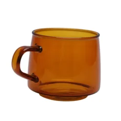 350 ml kaffekopp i glas Kristall kaffemugg med handtag hög temperaturbeständighet för hem och CafeAmber