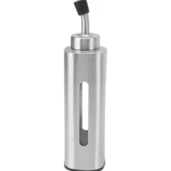 220 ml oljedispenserflaska rostfritt stål oljeflaska såsbehållare för olivolja vinäger sojasås rektangel