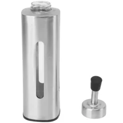 220 ml oljedispenserflaska rostfritt stål oljeflaska såsbehållare för olivolja vinäger sojasås rektangel