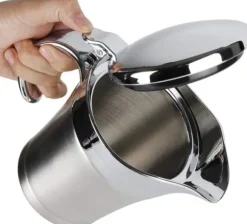 750 ml såsskål i rostfritt stål med lock, dubbelväggig isolerad såsskål med lock