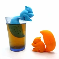 69*71*25 mm Nyhet Ekorrstil Silikon Matsäker te Infuser Örtsil Tefilter - Blå