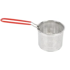 304 pommes friteskorg i rostfritt stål Multifunktionell högtemperaturbeständig rund friteringskorg nätpotatisredskap 14 cm / 5.51in