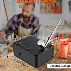 0-30 psi dubbelverkande airbrush kit för snacks/tårtdekorering, 3 lägen, bekväm automatisk start/stopp, effektiv olje- och vattenfiltrering