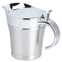 304 rostfritt stål dubbelskiktsisolering smaksatt såsgryta såsbåt serveringskanna köksredskap 450ml