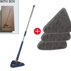 360° roterbar triangelmopp för effektiv golvrengöring Justerbart handtag Hem Fönsterrengöringsverktyg