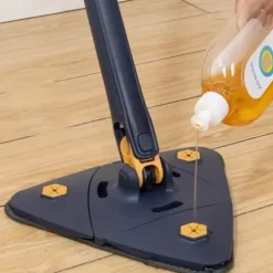 360° roterbar triangelmopp för effektiv golvrengöring Justerbart handtag Hem Fönsterrengöringsverktyg