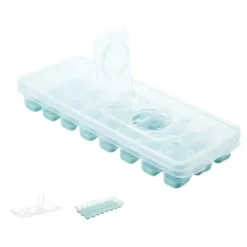 24 rutnät iskubbricka med lock täckta iskubbrickor Inget spill Ice Cube Box Silikon Ice Cube Maker bricka