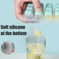 24 rutnät iskubbricka med lock täckta iskubbrickor Inget spill Ice Cube Box Silikon Ice Cube Maker bricka