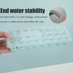 24 rutnät iskubbricka med lock täckta iskubbrickor Inget spill Ice Cube Box Silikon Ice Cube Maker bricka