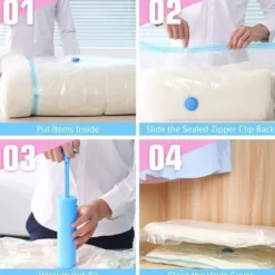 10 st 60 x 80 cm vakuumpåse, återanvändbar vakuumpåse för kläder, sängkläder, handduksförvaring