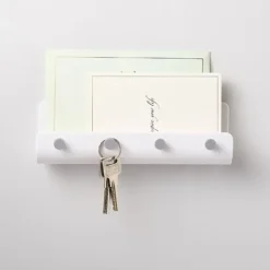 1 st ABS nyckelhängare vägghängande förvaringskrok ställ gör-det-själv-organisatör 4 krokar förvaringshylla hängande krokar