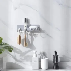 1 st ABS nyckelhängare vägghängande förvaringskrok ställ gör-det-själv-organisatör 4 krokar förvaringshylla hängande krokar