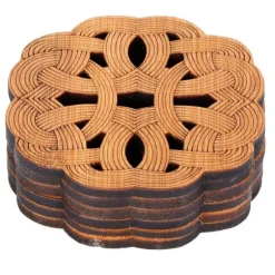 6 st bambuunderlägg tekoppunderlägg skållningsskydd värmeisoleringsdyna teceremonitillbehör (typ 2)