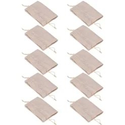 10 st bomullslinnepåse Liten förvaringsväska med dragsko 9 X 6,7 tum Återanvändbar förvaringspåse för brödblommor