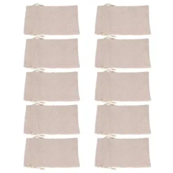 10 st bomullslinnepåse Liten förvaringsväska med dragsko 9 X 6,7 tum Återanvändbar förvaringspåse för brödblommor