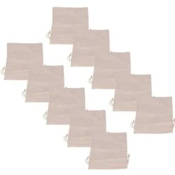 10 st bomullslinnepåse Liten förvaringsväska med dragsko 9 X 6,7 tum Återanvändbar förvaringspåse för brödblommor