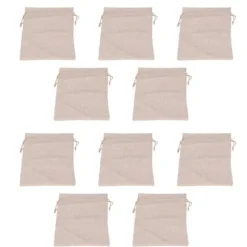 10 st bomullslinnepåse Liten förvaringsväska med dragsko 9 X 6,7 tum Återanvändbar förvaringspåse för brödblommor